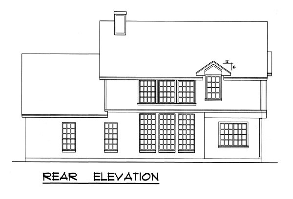 Rear Elevation for House Plan #444832