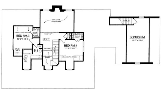 Second Floor Plan for House Plan #447242