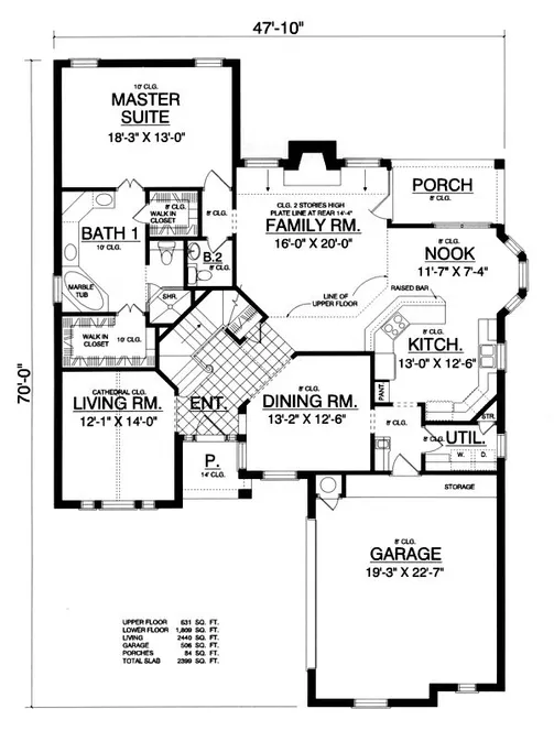 Main Floor Plan for House Plan #440442