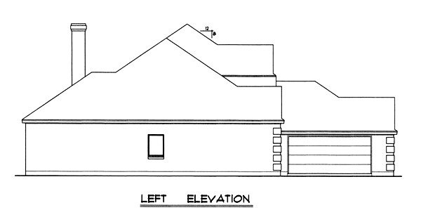 Left Elevation for House Plan #440442