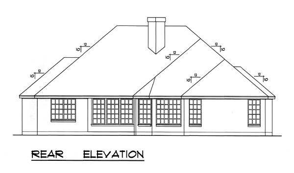 Rear Elevation for House Plan #443942