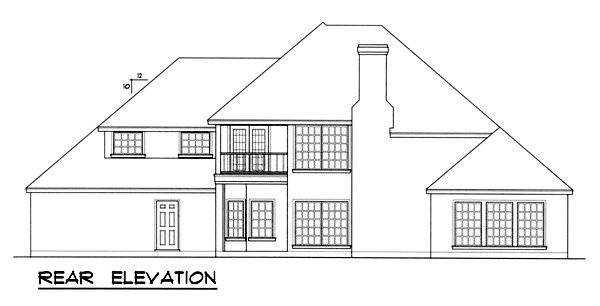 Rear Elevation for House Plan #442752