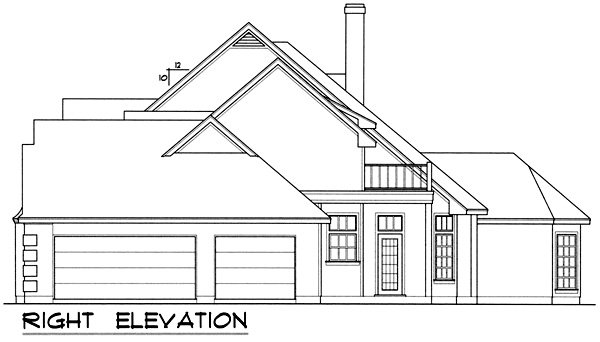 Right Elevation for House Plan #443462