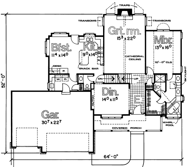 Main Floor Plan for House Plan #155822