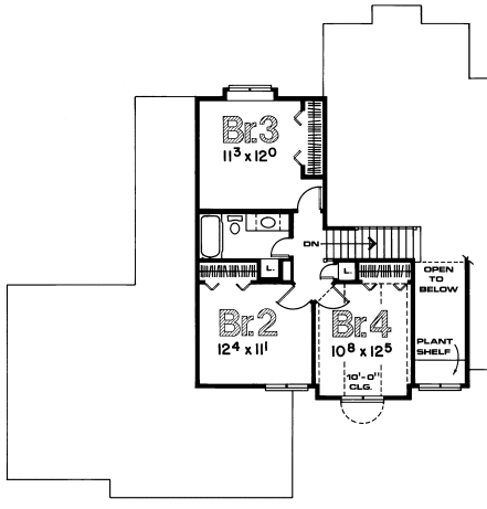 Second Floor Plan for House Plan #155822