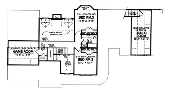 Second Floor Plan for House Plan #444072