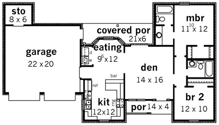 Main Floor Plan for House Plan #406001