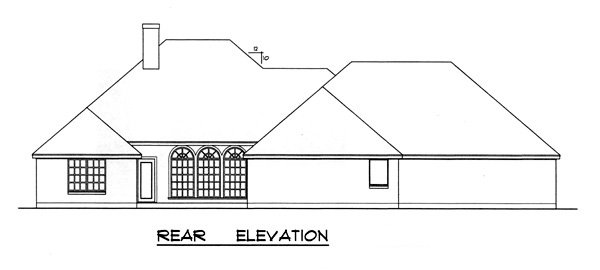 Rear Elevation for House Plan #440272