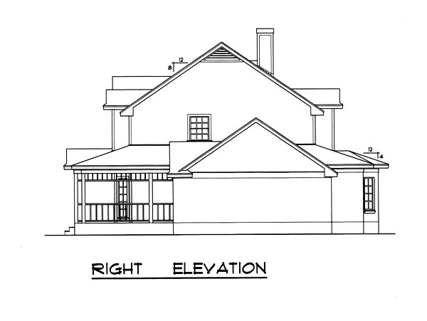Right Elevation for House Plan #447892