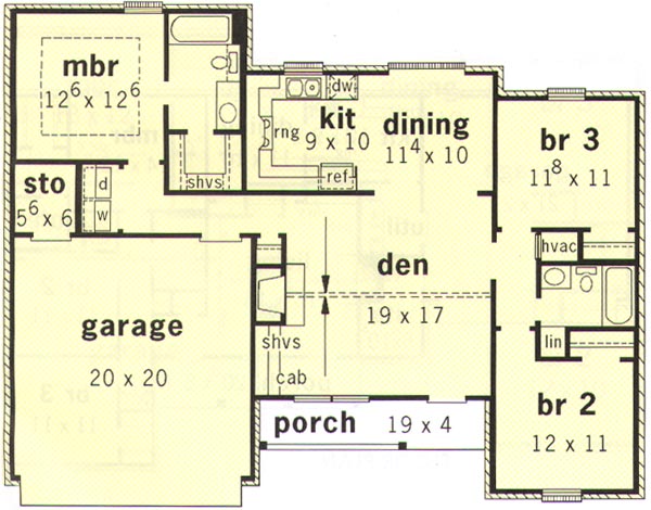 Main Floor Plan for House Plan #402389
