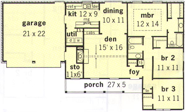 Main Floor Plan for House Plan #405121