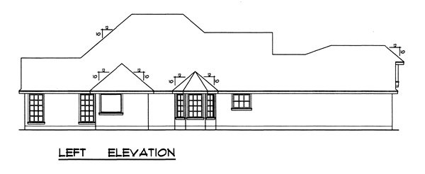 Left Elevation for House Plan #448091
