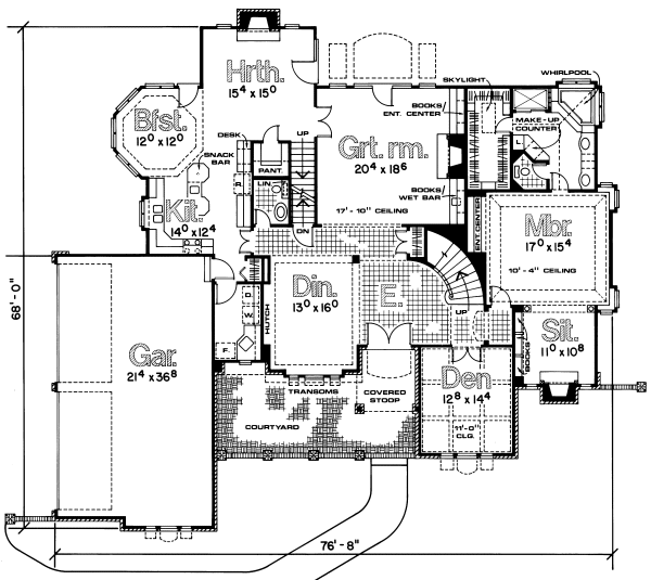 Main Floor Plan for House Plan #151142