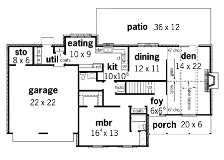 Main Floor Plan for House Plan #404061
