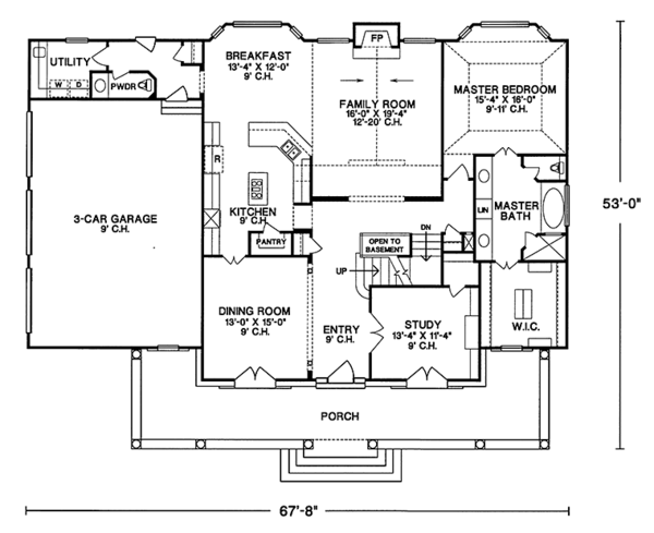 Main Floor Plan for House Plan #152703
