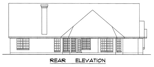 Rear Elevation for House Plan #440212
