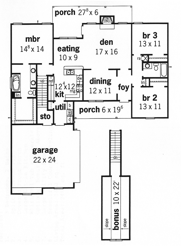 Main Floor Plan for House Plan #405161