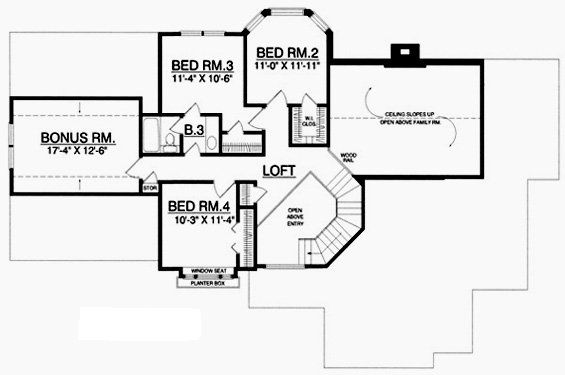 Second Floor Plan for House Plan #447832