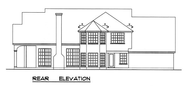 Rear Elevation for House Plan #447832