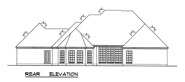 Rear Elevation for House Plan #440932