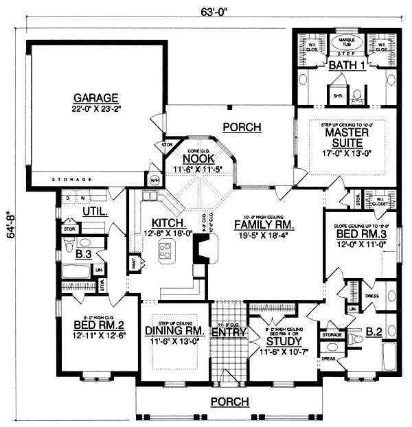 Main Floor Plan for House Plan #441142
