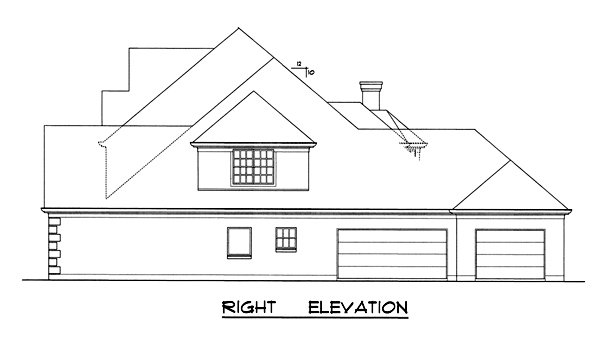 Right Elevation for House Plan #444633