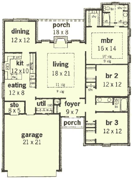 Main Floor Plan for House Plan #407071