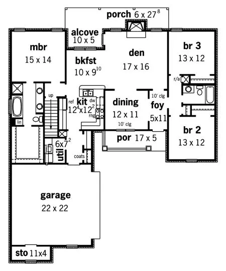 Main Floor Plan for House Plan #403171