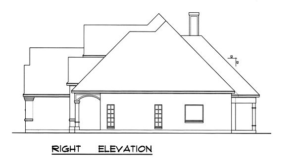 Right Elevation for House Plan #440562