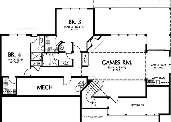 Basement Plan for House Plan #320231