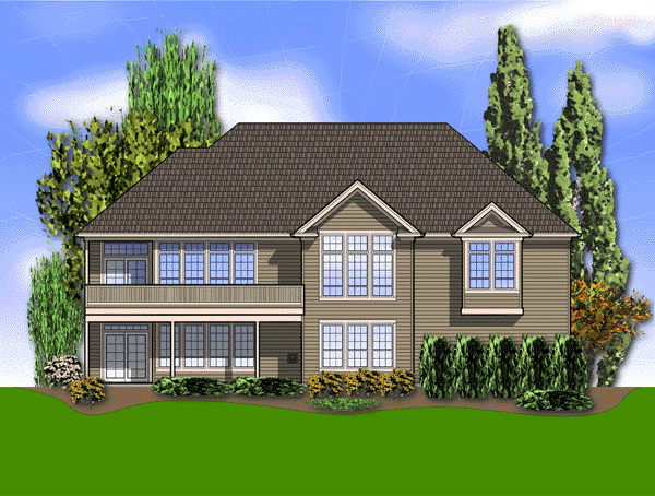 Rear Elevation for House Plan #320231