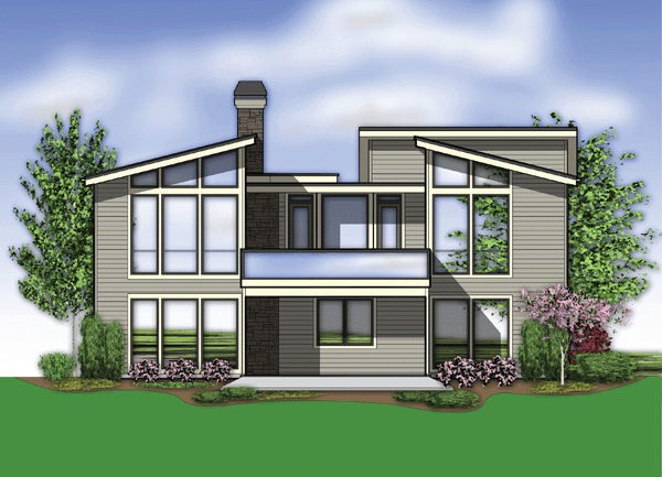 Rear Elevation for House Plan #320331
