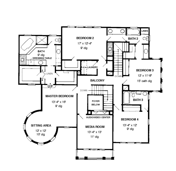 Second Floor Plan for House Plan #473200