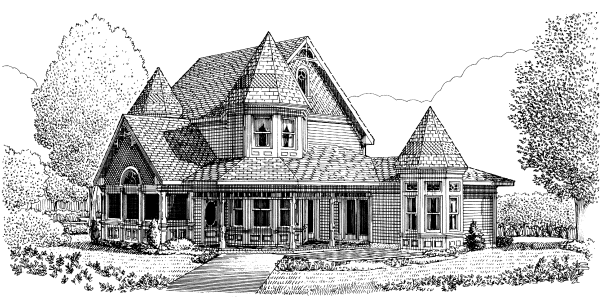 Rear Elevation for House Plan #473700