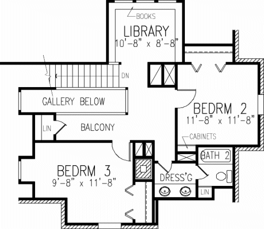 Second Floor Plan for House Plan #471800