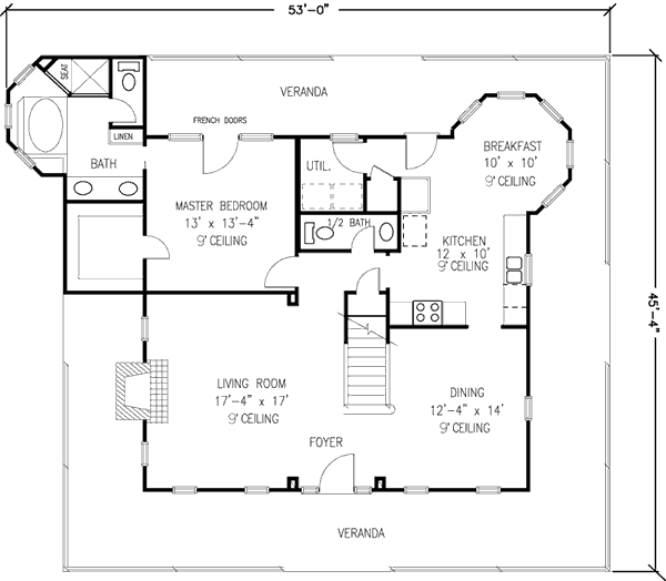 Main Floor Plan for House Plan #478800
