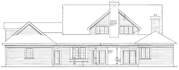Rear Elevation for House Plan #475010