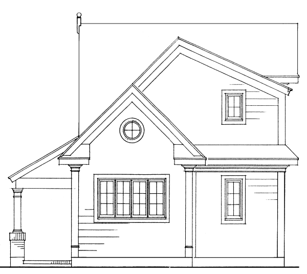 Rear Elevation for House Plan #473210