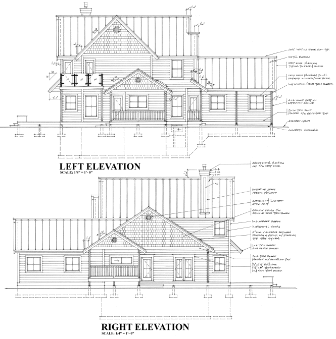 Left Elevation for House Plan #264062
