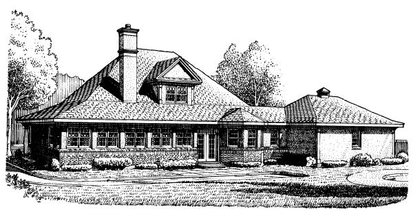 Rear Elevation for House Plan #479410