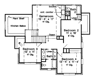 Second Floor Plan for House Plan #471910