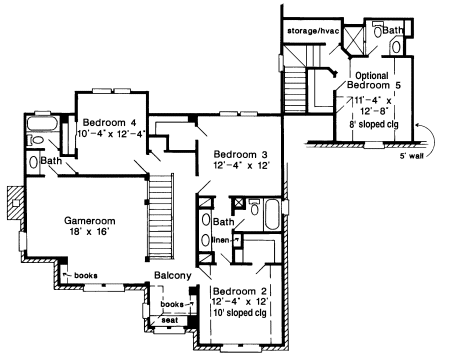 Second Floor Plan for House Plan #473910