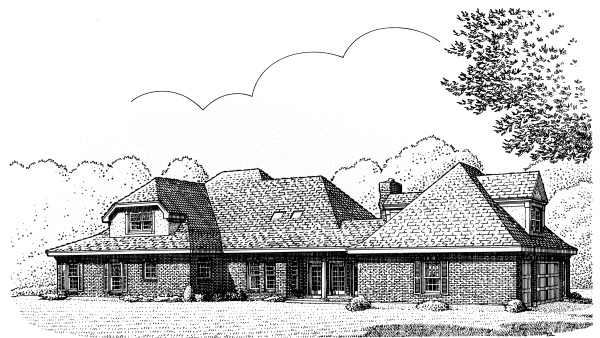 Rear Elevation for House Plan #476020
