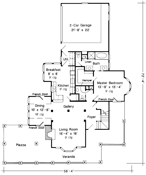 Main Floor Plan for House Plan #470215