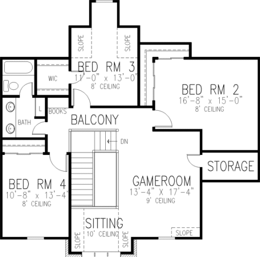 Second Floor Plan for House Plan #476320