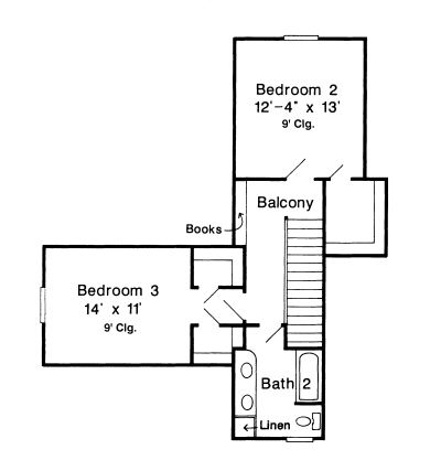 Second Floor Plan for House Plan #478620