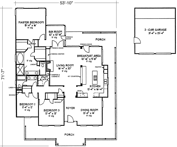 Main Floor Plan for House Plan #470230