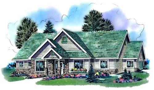 Full Rendering for House Plan #132444