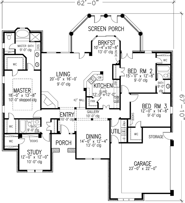 Main Floor Plan for House Plan #473630