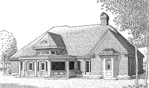 Rear Elevation for House Plan #473630